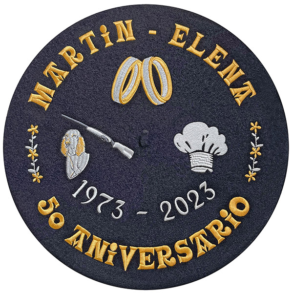 Txapela bordada y personalizada para regalo de aniversario