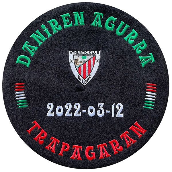 txapela bordada con el escudo del athletic